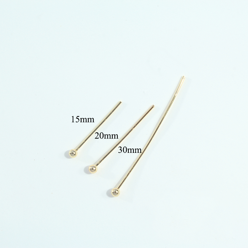 Jewelry Making Earring Supplies - Épingles à billes plaquées or 14K,