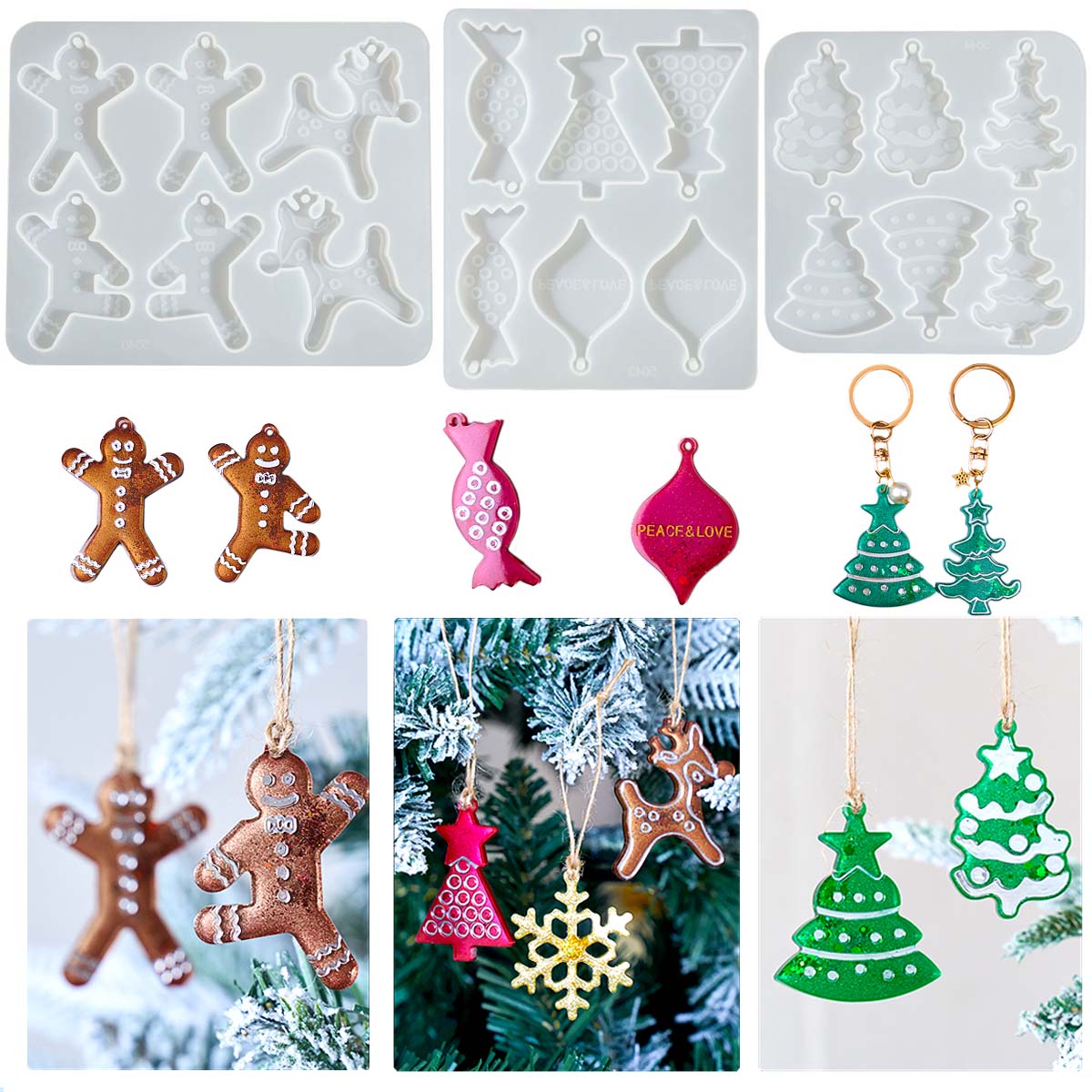 Jewelry Making Mold - Série de noël boucles d'oreilles pendentif