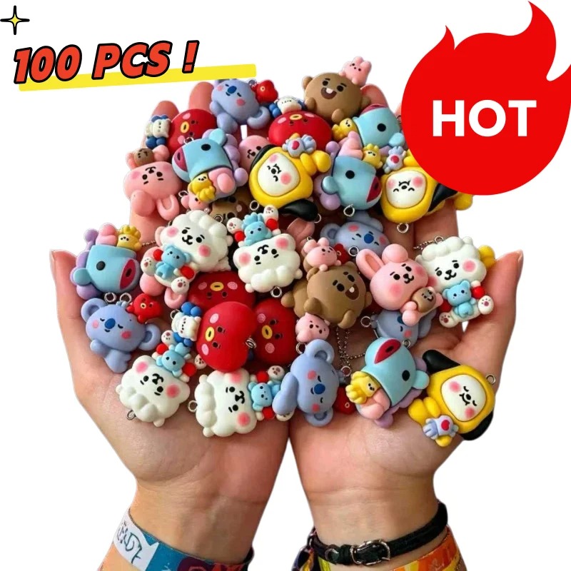 Jewelry Making Earring Supplies - Breloques en résine BT21, 7 pièces,