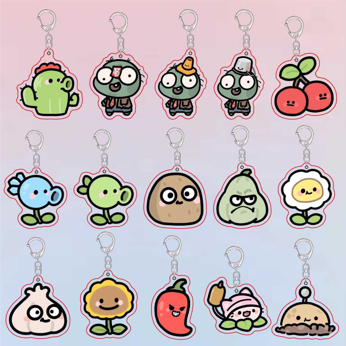 Jewelry Making Findings - Porte-clés en acrylique Plants Vs Zombies,