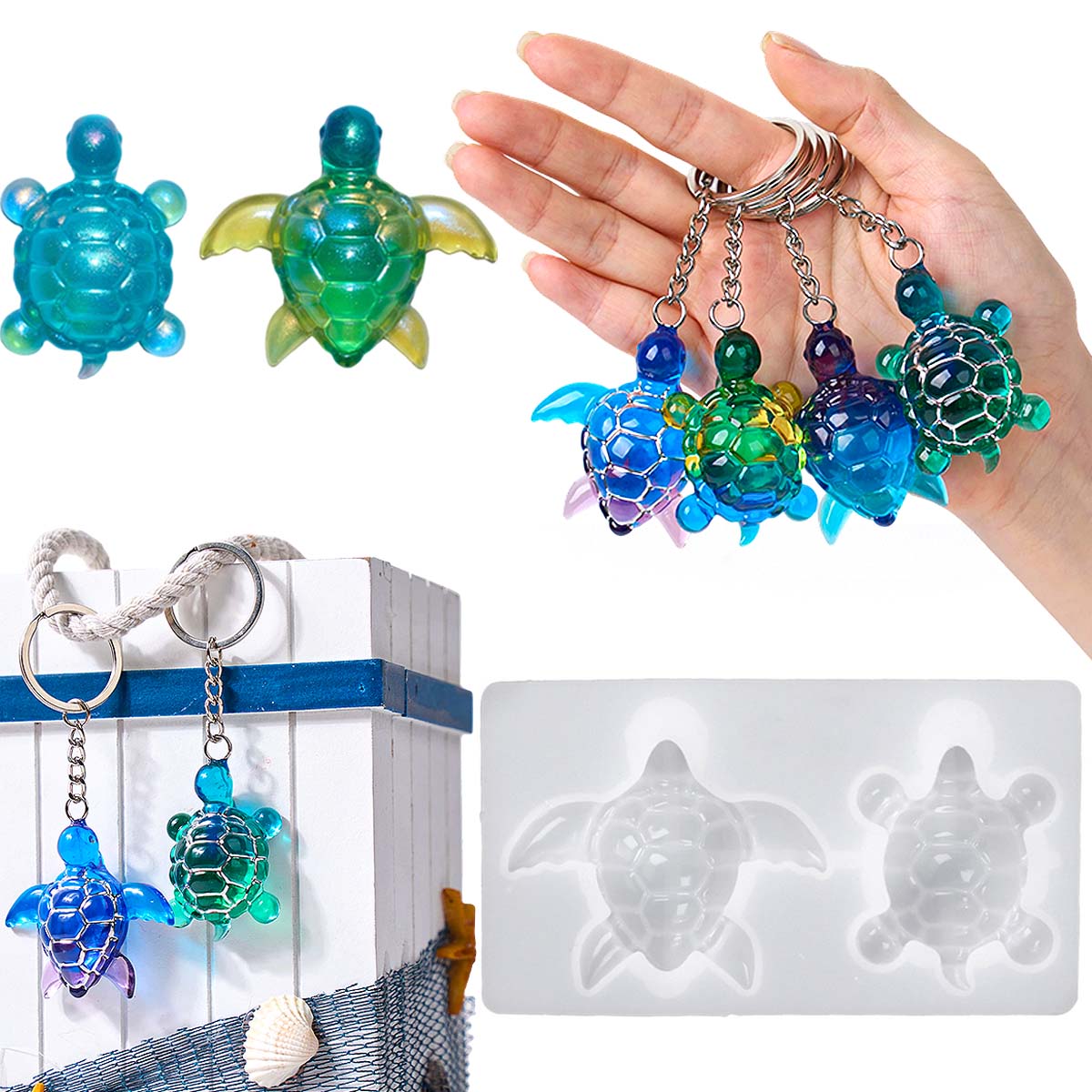 Jewelry Making Mold - Porte-clés tortue de mer 3D, moule