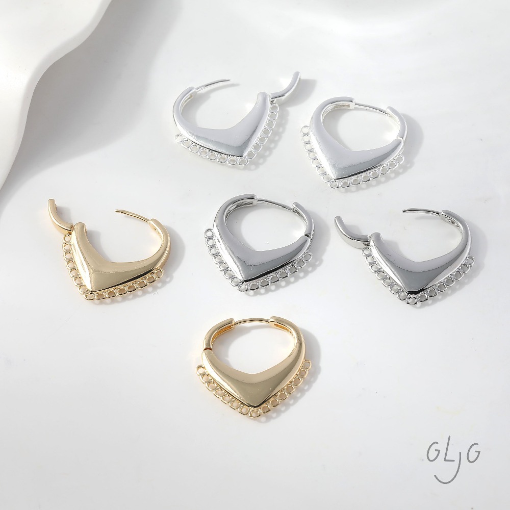 Jewelry Making Earring Supplies - 4 Pièces Clous d'oreilles Cœur Délicats,