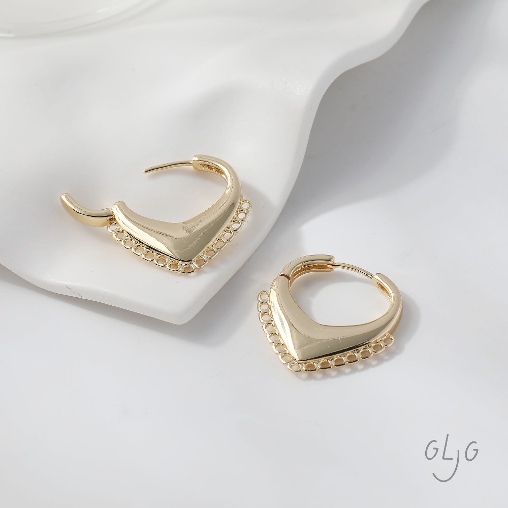 4 Pièces Clous d'oreilles Cœur - Jewelry Making Earring Supplies avis et prix