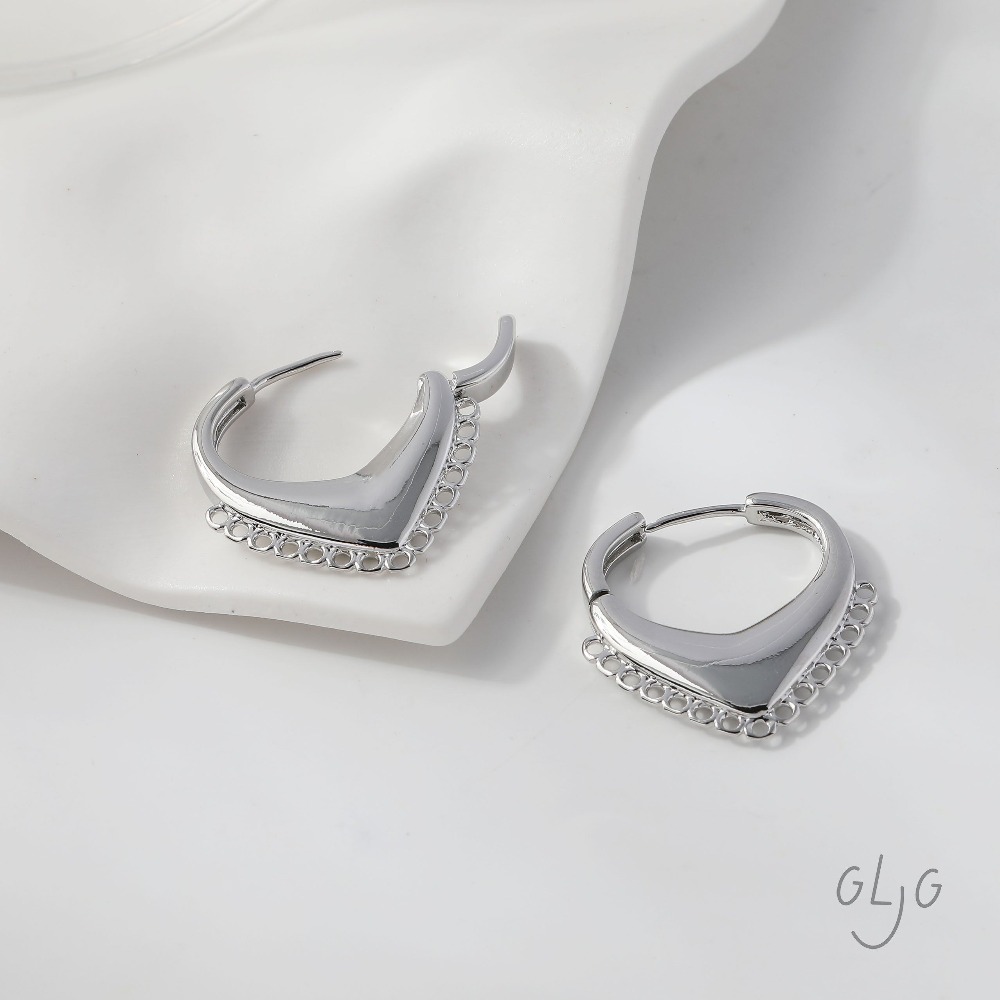 4 Pièces Clous d'oreilles Cœur - Jewelry Making Earring Supplies avis et prix